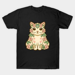 Floral Cat, Cat Mama T-Shirt